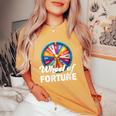 Wheel Of Fortune Clothes Fathers Day Wheel Of Fortune Dad Women's Oversized Comfort T-Shirt Mustard