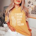 Whiskey Steak Guns And Freedom Usa Bbq Gun On Back Women's Oversized Comfort T-Shirt Mustard