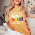 I Like My Whiskey Straight Friends Lgbtq Gay Pride Proud Women's Oversized Comfort T-Shirt Mustard