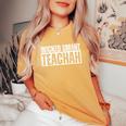 Wicked Smaht Teachah Wicked Smart Teacher Distressed Women's Oversized Comfort T-Shirt Mustard