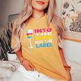 Into The Wine Not The Label Pansexual Lgbtq Pride Vintage Women's Oversized Comfort T-Shirt Mustard