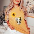 You-Are-My-Sunshine Elephant Sunflower Hippie Quote Song Women's Oversized Comfort T-Shirt Mustard