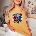4Th Of July Horse Red White And Blue American Flag Women's Oversized Comfort T-Shirt Yam