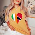 Half Trinbagonian Half Irish Flag Get Flags In Love Heart Women's Oversized Comfort T-Shirt Yam