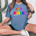 2024 Pnw Gay Pride Event Tacoma Wa Rainbow Flag Lgbtqia Ally Women's Oversized Comfort T-Shirt Blue Jean