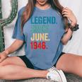 Awesome Since June 1946 Vintage 78Th Birthday Women Women's Oversized Comfort T-Shirt Blue Jean