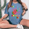 Baby Melon Brother Of The Birthday Girl Watermelon Family Women's Oversized Comfort T-Shirt Blue Jean