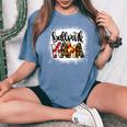 Ballpark Mom Mama Baseball Softball Mother's Day Bleached Women's Oversized Comfort T-Shirt Blue Jean