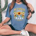 Blessed To Be Called Mom And Nana Sunflower Mother's Day Women's Oversized Comfort T-Shirt Blue Jean