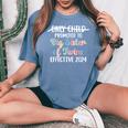 Only Child Promoted To Big Sister Of Twins Effective 2024 Women's Oversized Comfort T-Shirt Blue Jean