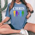 Chris 2024 Chris First Name Personalized For Women Women's Oversized Comfort T-Shirt Blue Jean