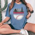 Cincinnati Vintage Style Of Baseball Women's Oversized Comfort T-Shirt Blue Jean