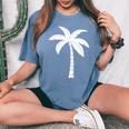 Cool Summer Vacation Beach Palm Tree Women's Oversized Comfort T-Shirt Blue Jean