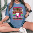 Cute Serape Western Country Cowgirl Texas Rodeo Girls Women's Oversized Comfort T-Shirt Blue Jean