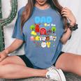 Dad And Mom Of The Birthday Boy Farm Animal Family Party Women's Oversized Comfort T-Shirt Blue Jean