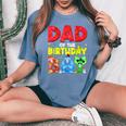 Dad And Mom Birthday Boy Gorilla Game Family Matching Women's Oversized Comfort T-Shirt Blue Jean