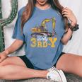 Dirty 3Rd-Y 3 Years Old Boys Girls Excavator 3Rd Birthday Women's Oversized Comfort T-Shirt Blue Jean