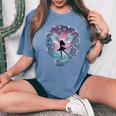 Fairy Heart Stars Vintage Love Fairies Fantasy Girls Women's Oversized Comfort T-Shirt Blue Jean