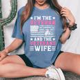 Female Veteran And Veteran's Wife Veteran Mom Women's Oversized Comfort T-Shirt Blue Jean