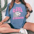 Feral Girl Summer Meme Possum Women's Oversized Comfort T-Shirt Blue Jean