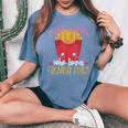 Fries Lover Just A Girl Who Loves French Fries Women's Oversized Comfort T-Shirt Blue Jean