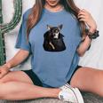 Chihuahua In Pocket Cute Dog Month Dad Mama Feminista Women's Oversized Comfort T-Shirt Blue Jean