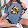 Dabbing Mexican Poncho Sombrero Cinco De Mayo Girl Boy Women's Oversized Comfort T-Shirt Blue Jean