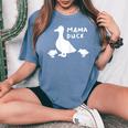 Mama Duck Mother T I Duckling Babies Mom Of 2 Women's Oversized Comfort T-Shirt Blue Jean