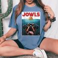 Rottie Rottweiler Jowls Burger Giant Tank Dog Mom Dad Women's Oversized Comfort T-Shirt Blue Jean