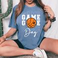 Game Day Basketball For Youth Boy Girl Basketball Mom Women's Oversized Comfort T-Shirt Blue Jean
