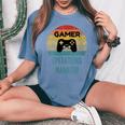 Gamer Operations Manager Vintage 60S 70S Gaming Women's Oversized Comfort T-Shirt Blue Jean