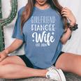 Girlfriend Fiancée Wife 2024 For Wedding And Honeymoon Women's Oversized Comfort T-Shirt Blue Jean