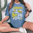 Grandma Of The Bee-Day Girl Birthday Party Matching Family Women's Oversized Comfort T-Shirt Blue Jean