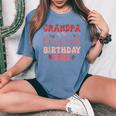 Grandpa Of The Berry First Birthday Girl Strawberry Family Women's Oversized Comfort T-Shirt Blue Jean