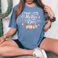 Happy Mother's Day Cute Floral For Mom Grandma Women's Oversized Comfort T-Shirt Blue Jean