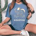 Houston Hip Hop Xs 6Xl Graphic Women's Oversized Comfort T-Shirt Blue Jean