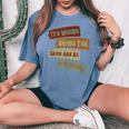 It's Weird Being The Same Age As Old People Retro Vintage Women's Oversized Comfort T-Shirt Blue Jean