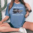 Jesus Loves All Chain Breaker Christian Faith Based Worship Women's Oversized Comfort T-Shirt Blue Jean