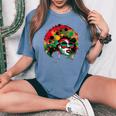 Junenth Black History Dope Proud Queen Women's Oversized Comfort T-Shirt Blue Jean