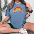 Kansas City Missouri Mo Vintage Rainbow Retro 70S Women's Oversized Comfort T-Shirt Blue Jean