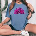 Lotus Flower Meditation Yoga Woman Silhoutte Women's Oversized Comfort T-Shirt Blue Jean