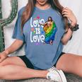 Love Is Love Pride Gay Jesus Pride For Women Women's Oversized Comfort T-Shirt Blue Jean