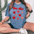 You Are Loved Worthy Enough Candy Heart Teacher Valentine Women's Oversized Comfort T-Shirt Blue Jean