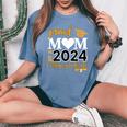 Loving Mom 2024 My Mom Is A Proud 2024 College Graduate Women's Oversized Comfort T-Shirt Blue Jean