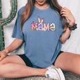 Mama Bunny Easter Mom Pregnancy Expecting Rabbit Mama Women's Oversized Comfort T-Shirt Blue Jean