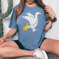 Mama Duck Duckling Mother Mom Mother's Day Women's Oversized Comfort T-Shirt Blue Jean