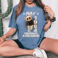 May 40Th Birthday 1984 Awesome Teddy Bear Women's Oversized Comfort T-Shirt Blue Jean