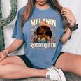 Melanin Rodeo Queen African-American Cowgirl Black Cowgirl Women's Oversized Comfort T-Shirt Blue Jean