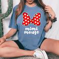Mimi Mouse Family Vacation Bow Women's Oversized Comfort T-Shirt Blue Jean