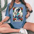 The Mom Tarot Card Skeleton Mama Happy Mother's Day Women's Oversized Comfort T-Shirt Blue Jean